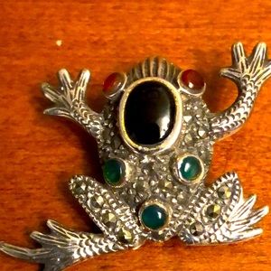 Sterling multi stone brooch